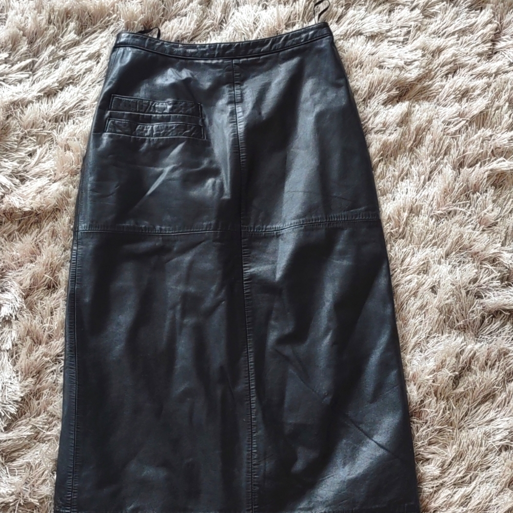 Black leather skirt